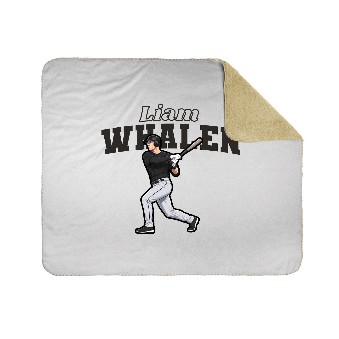 Throw Blanket — Name Arch in White