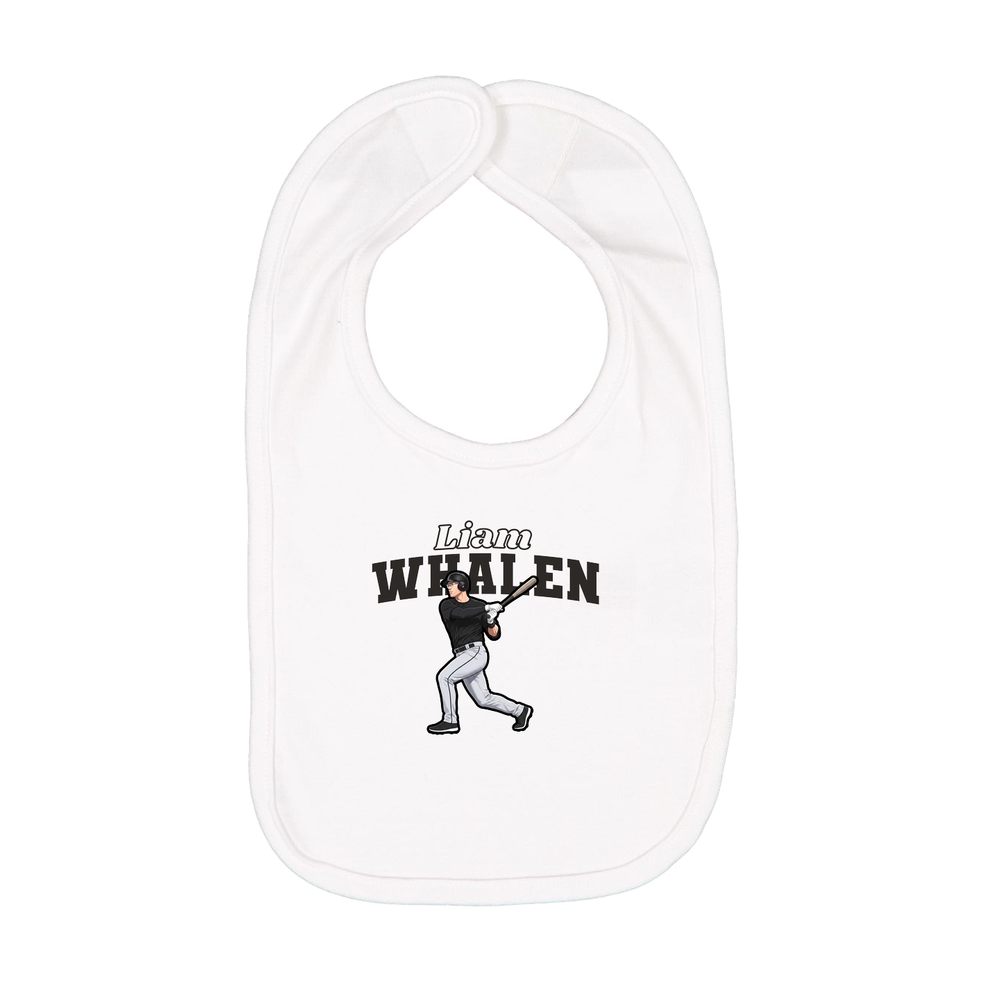 Infant Bib — Name Arch in White