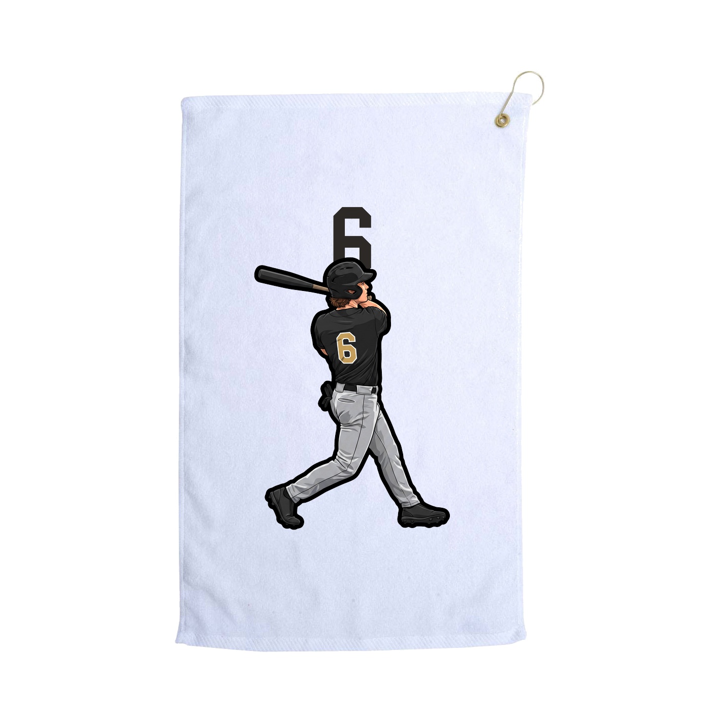Golf Towel — Number Top in White