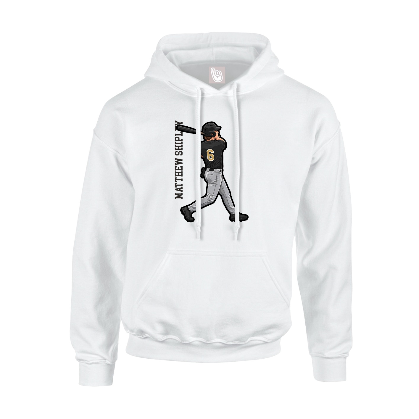 Youth Hoodie — Name Vertical in White