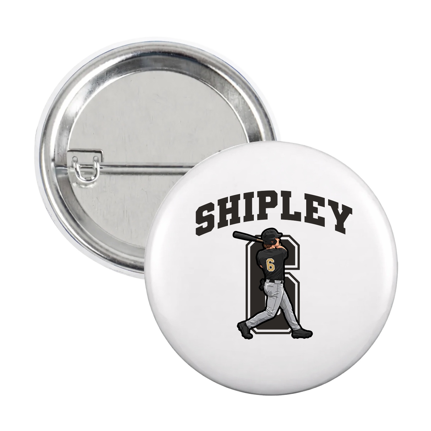Game Day Button — Number in White