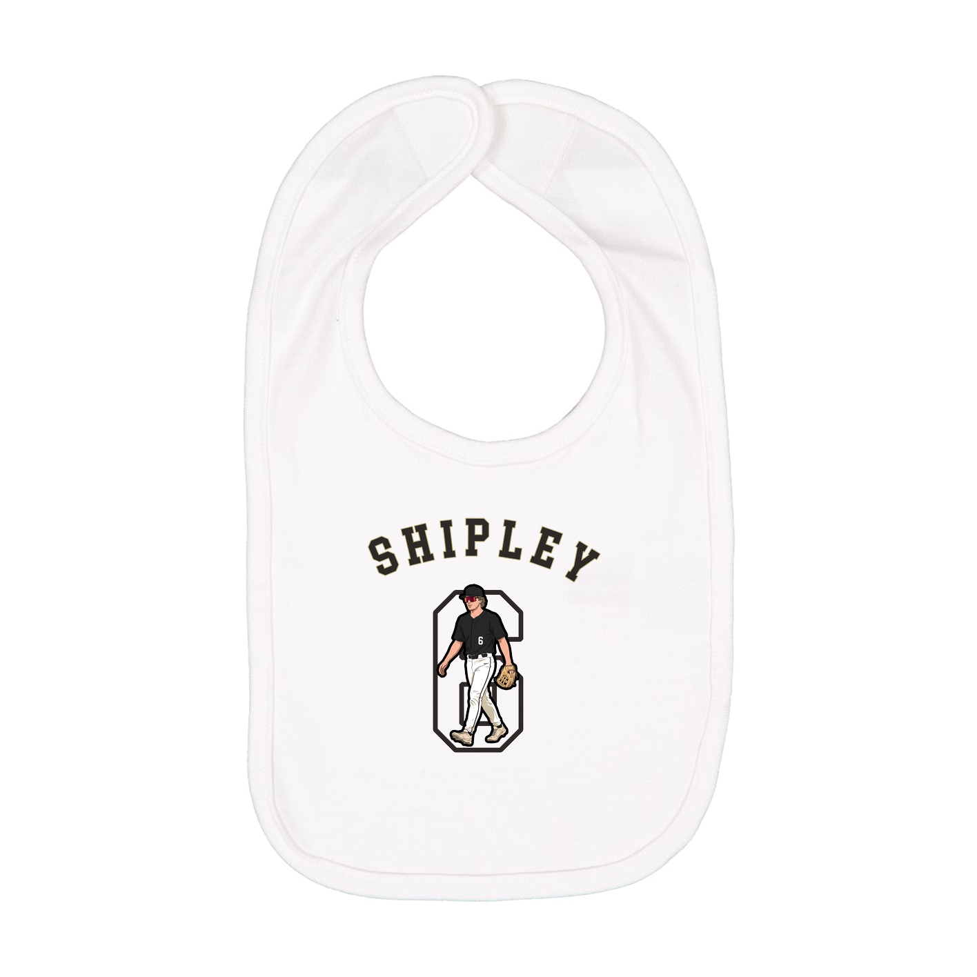 Infant Bib — Shirsey Arch in White