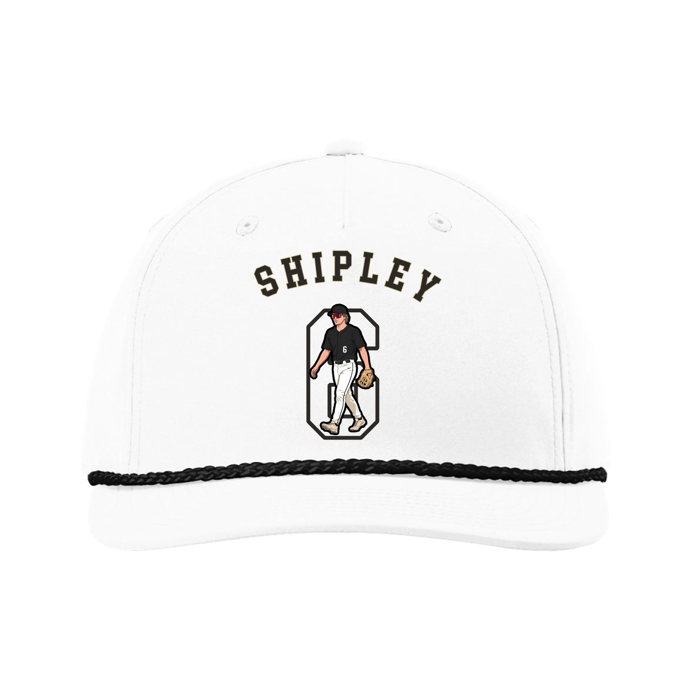 Five-Panel Classic Rope Cap — Shirsey Arch in White