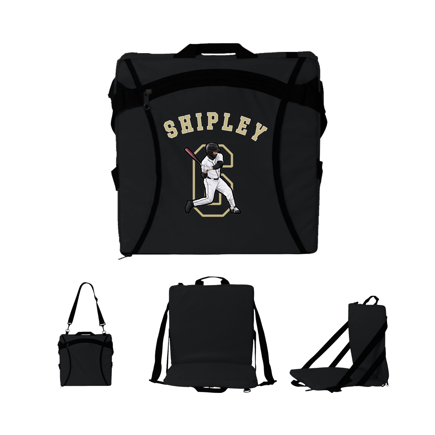 Folding Stadium Seat — Shirsey Arch in Black