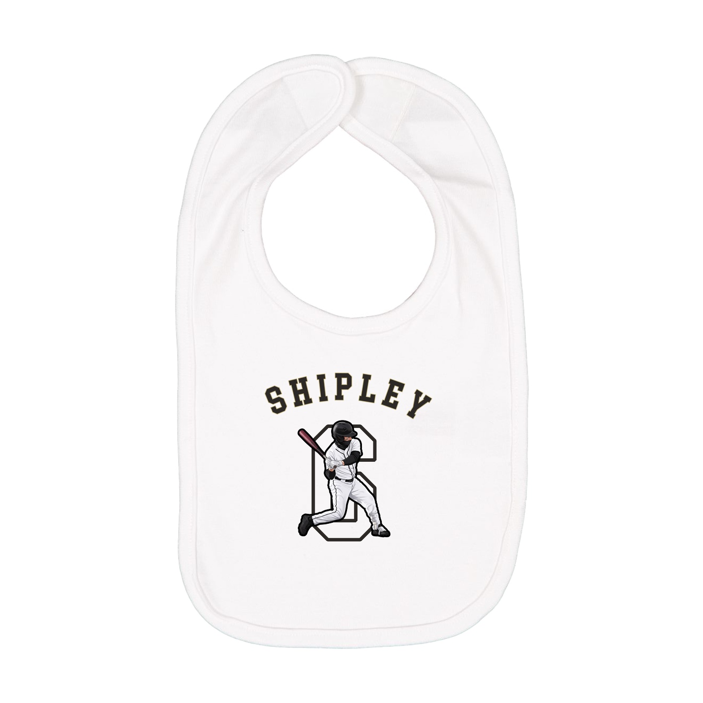 Infant Bib — Shirsey Arch in White