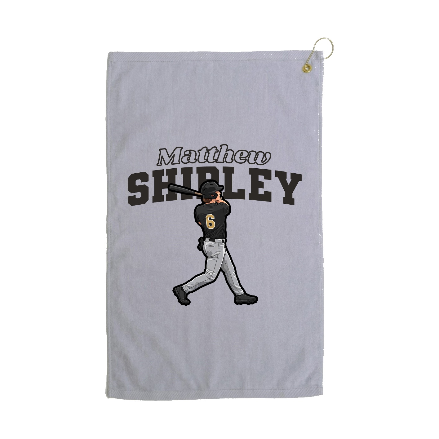 Golf Towel — Name Arch in Grey