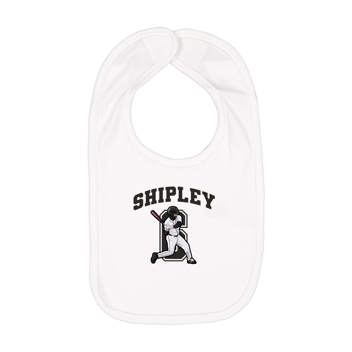 Infant Bib — Number in White