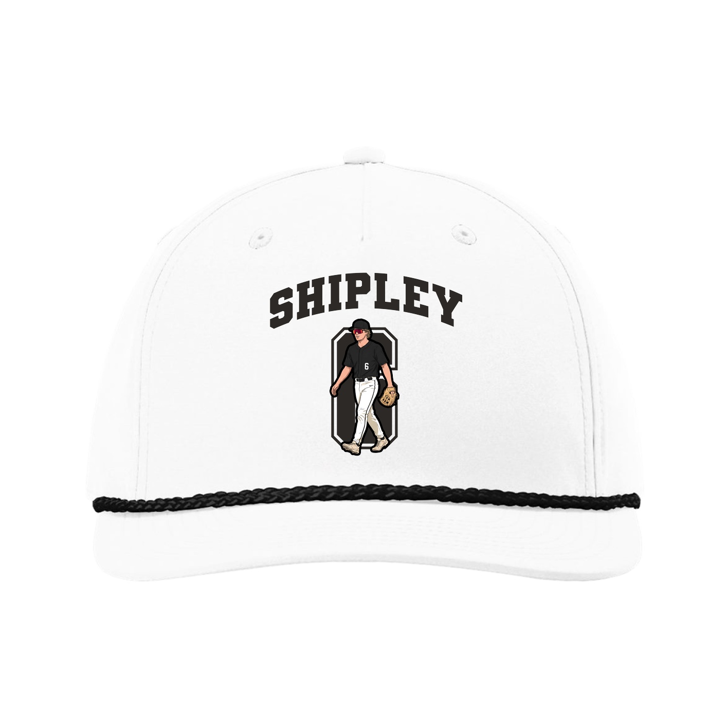 Five-Panel Classic Rope Cap — Number in White