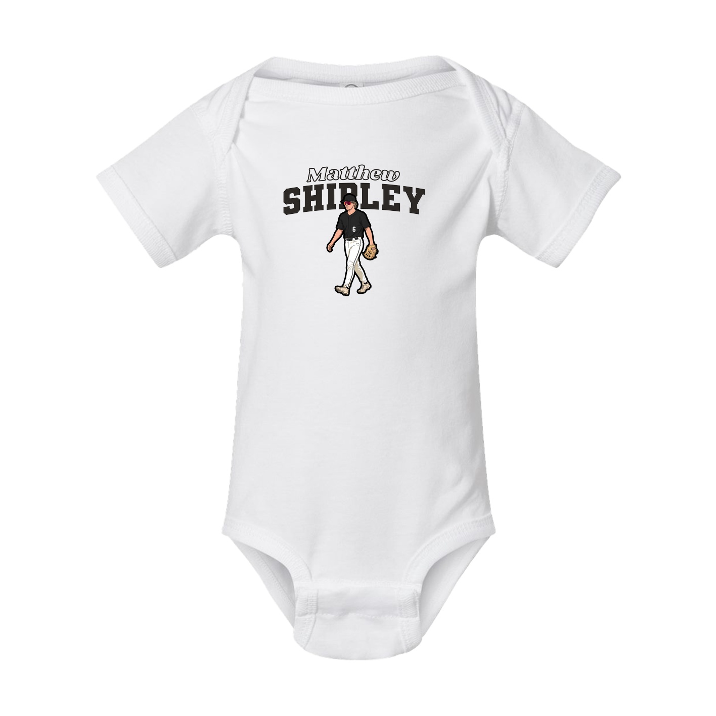 Baby Onesie — Name Arch in White