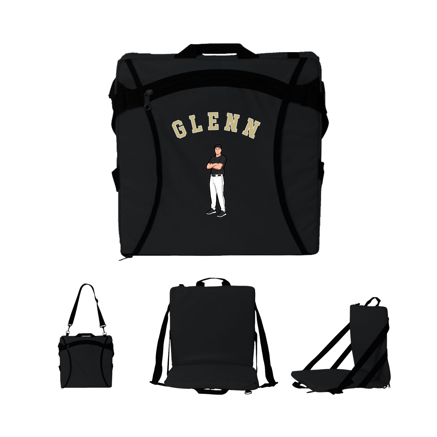 Folding Stadium Seat — Shirsey Arch in Black