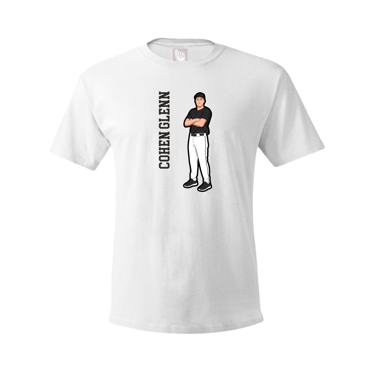 Tee — Name Vertical in White