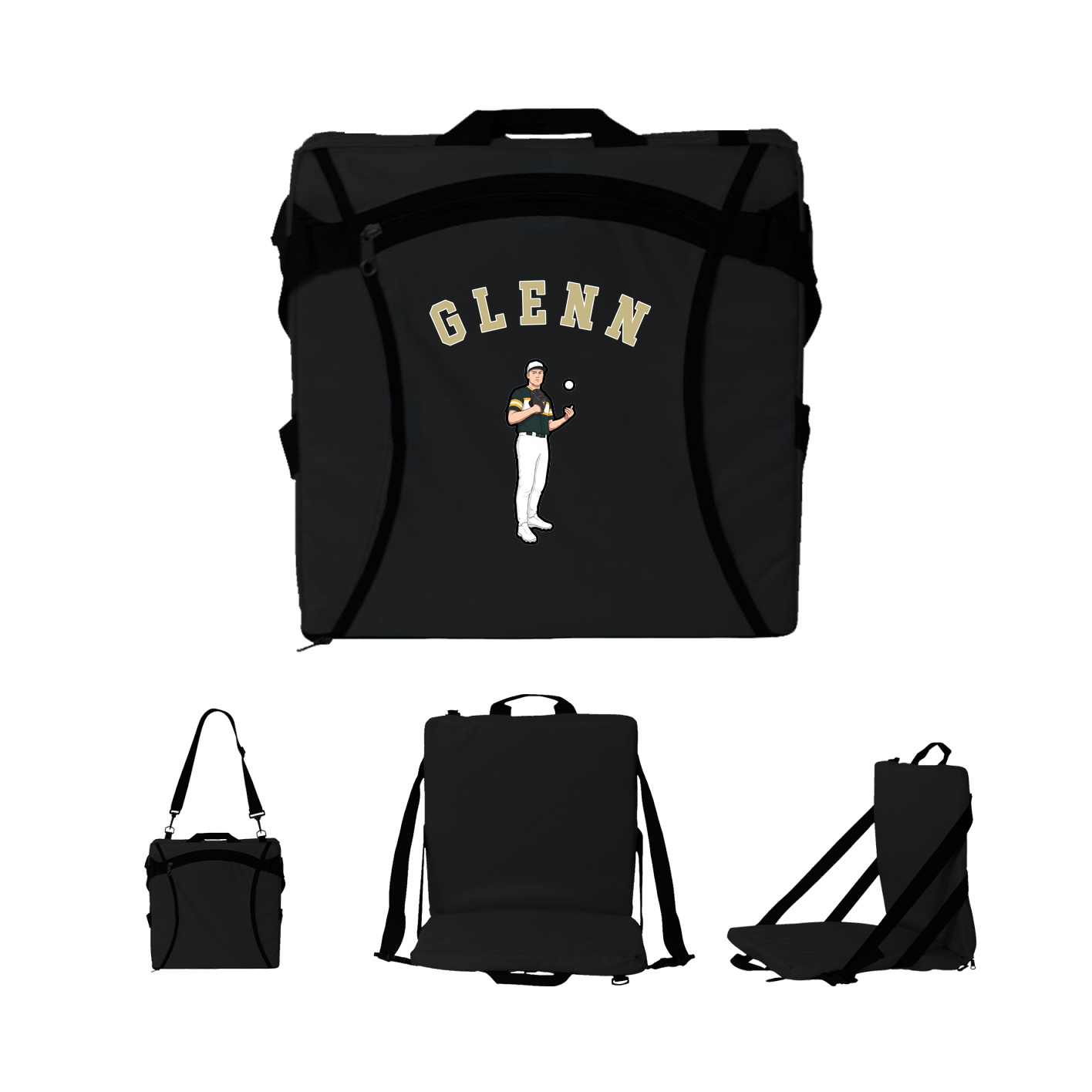 Folding Stadium Seat — Shirsey Arch in Black