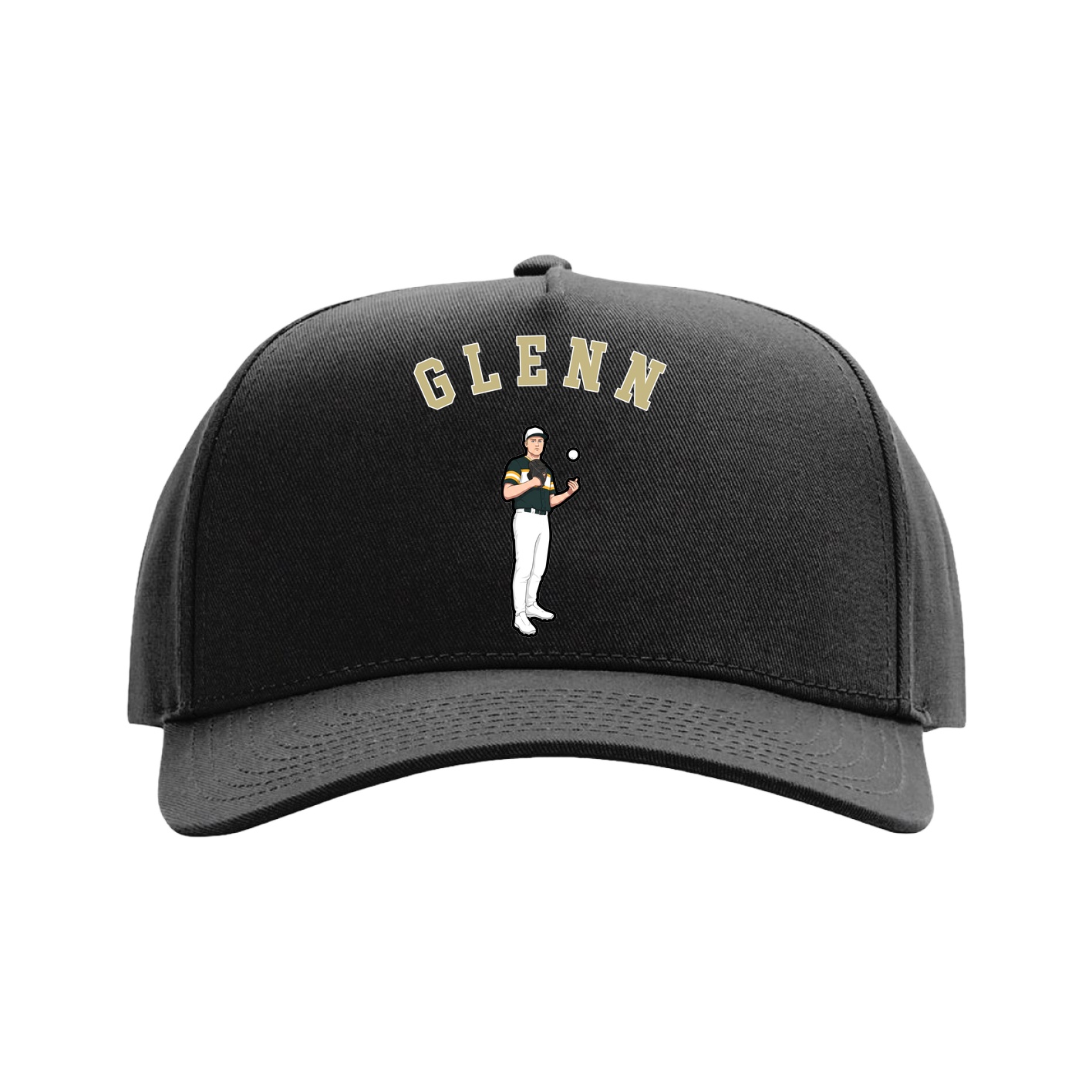 Full Fabric Five-Panel Champ Cap — Shirsey Arch in Black