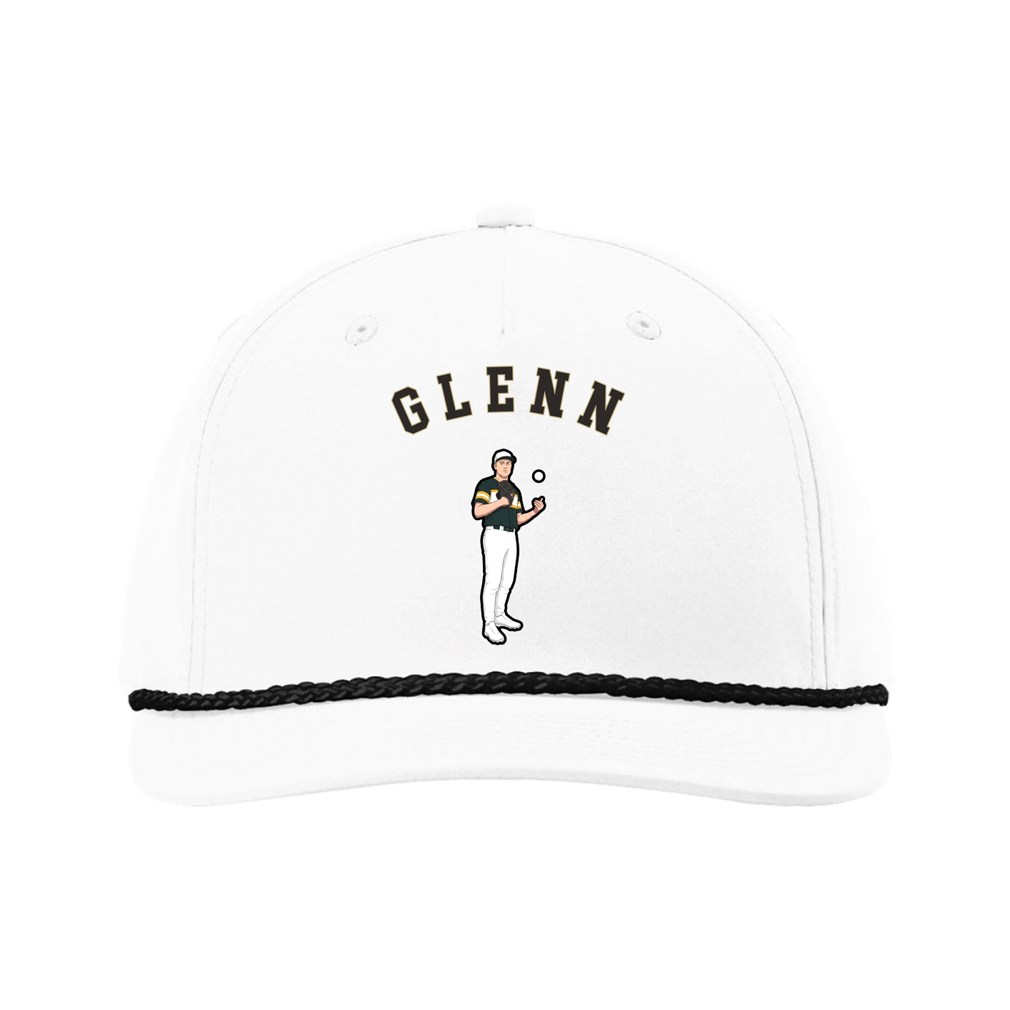 Five-Panel Classic Rope Cap — Shirsey Arch in White