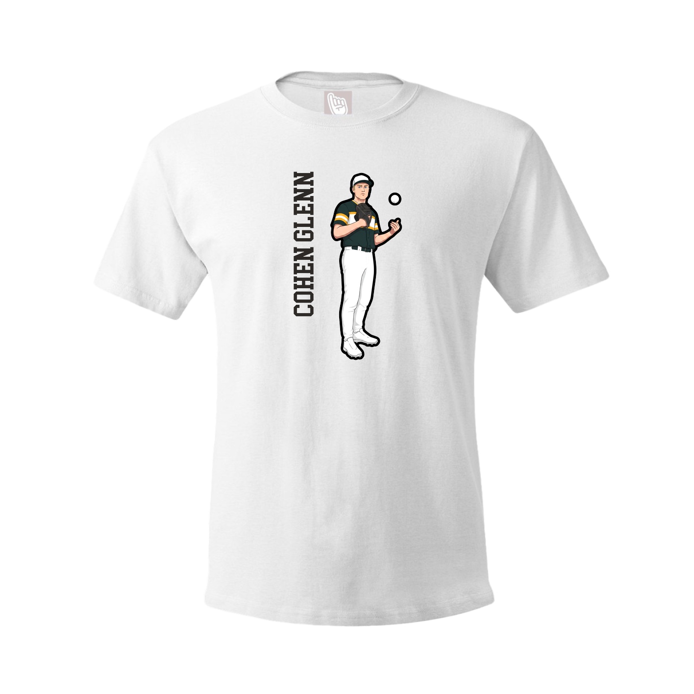 Youth Tee — Name Vertical in White