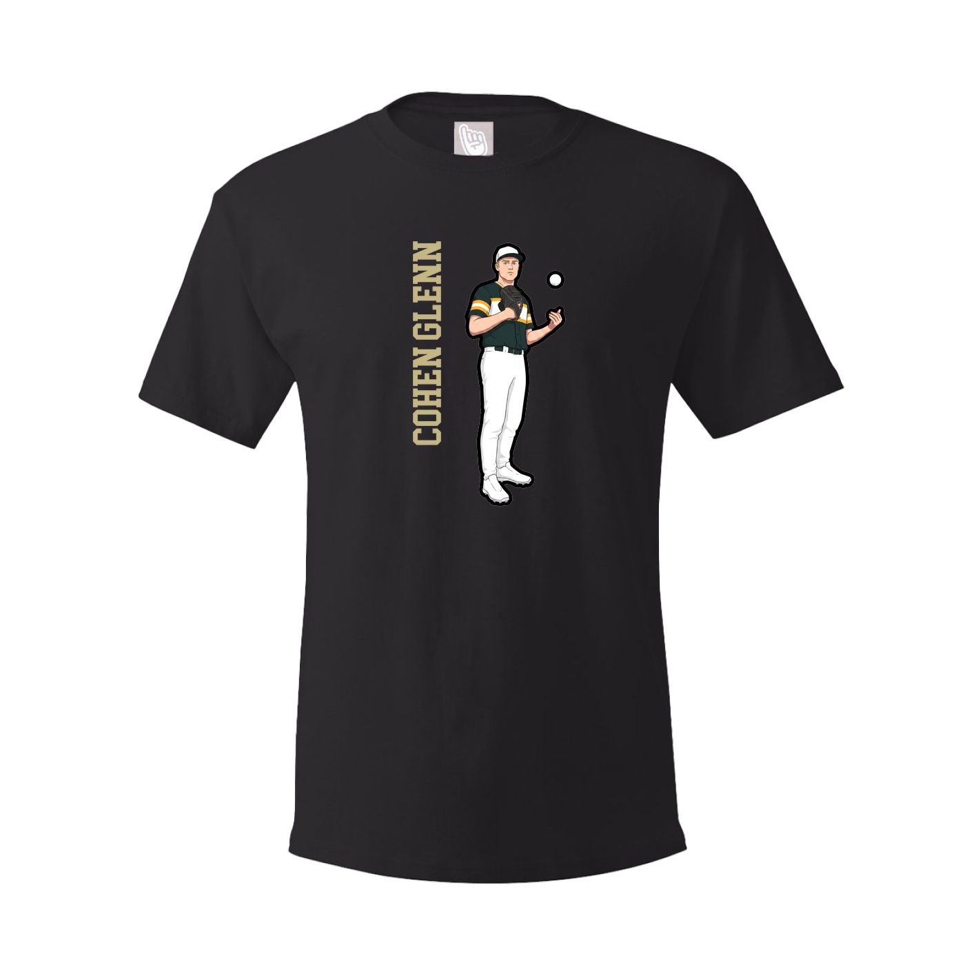 Youth Tee — Name Vertical in Black
