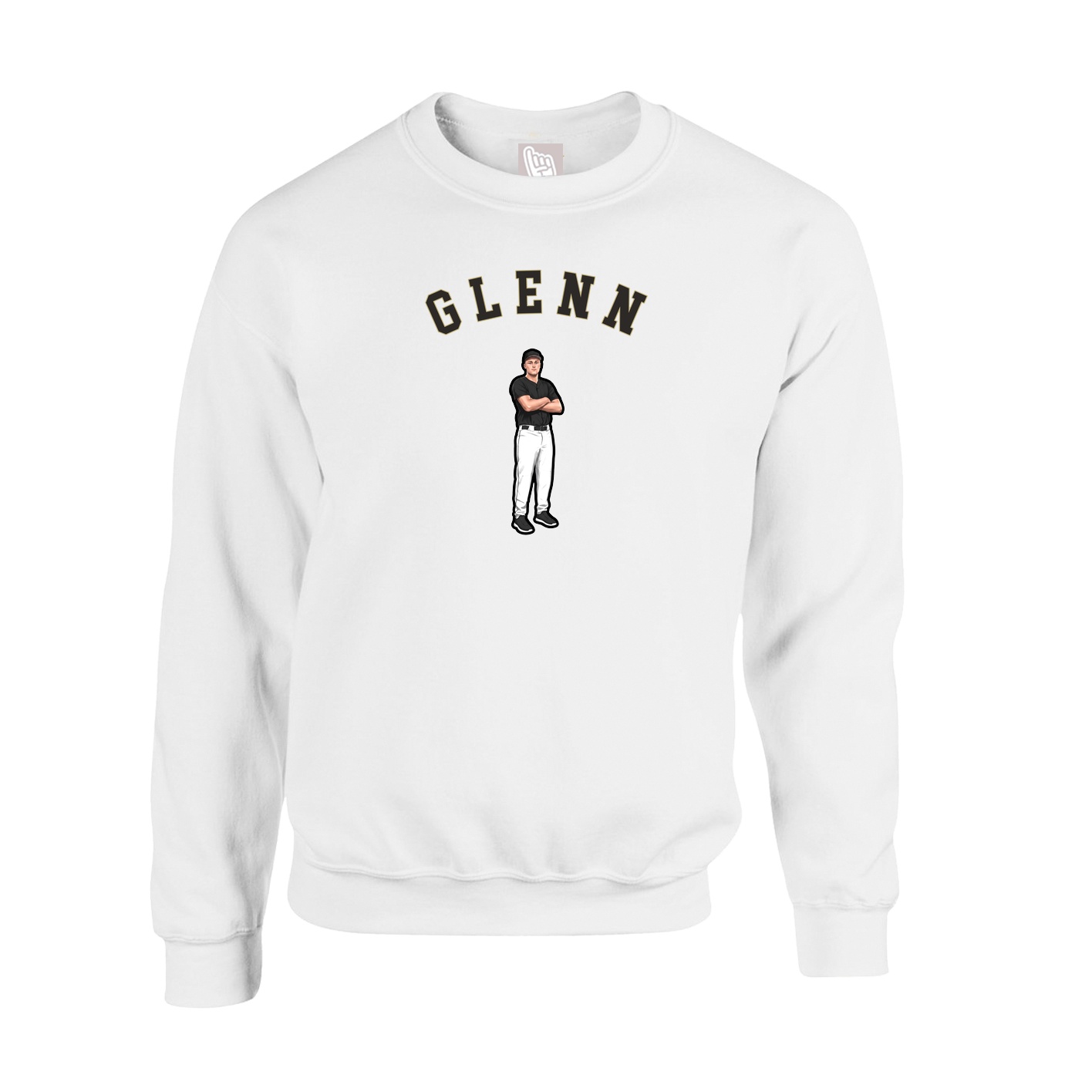 Fleece Crew — Shirsey Arch in White