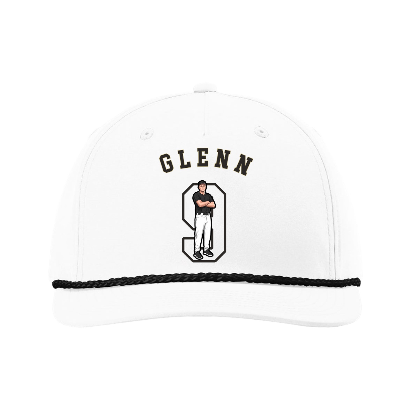 Five-Panel Classic Rope Cap — Shirsey Arch in White