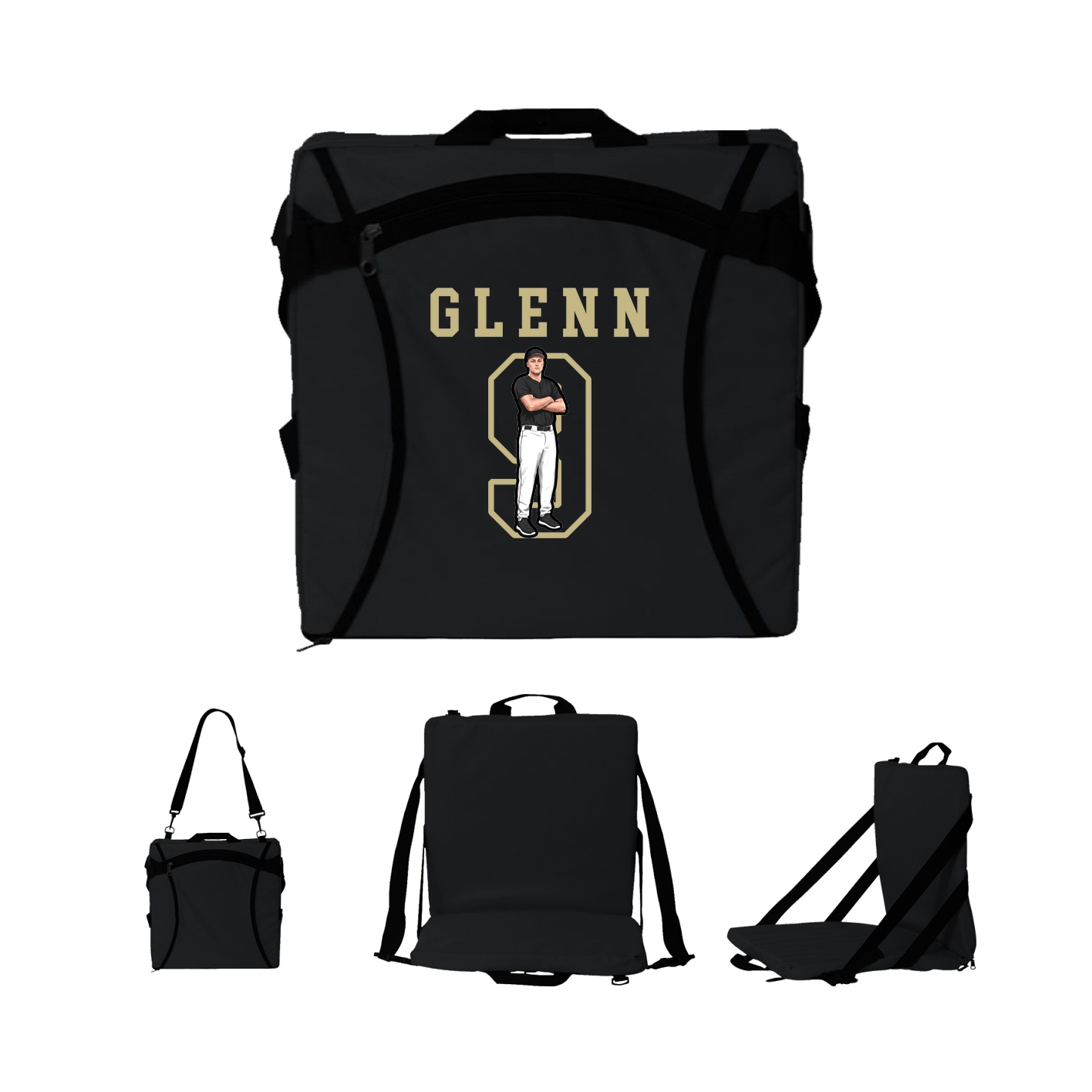 Folding Stadium Seat — Shirsey in Black