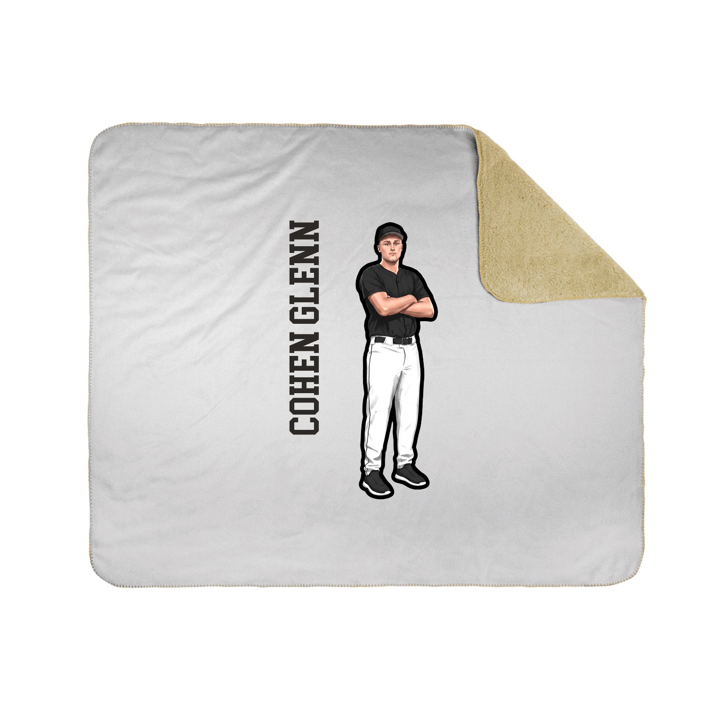 Throw Blanket — Name Vertical in White