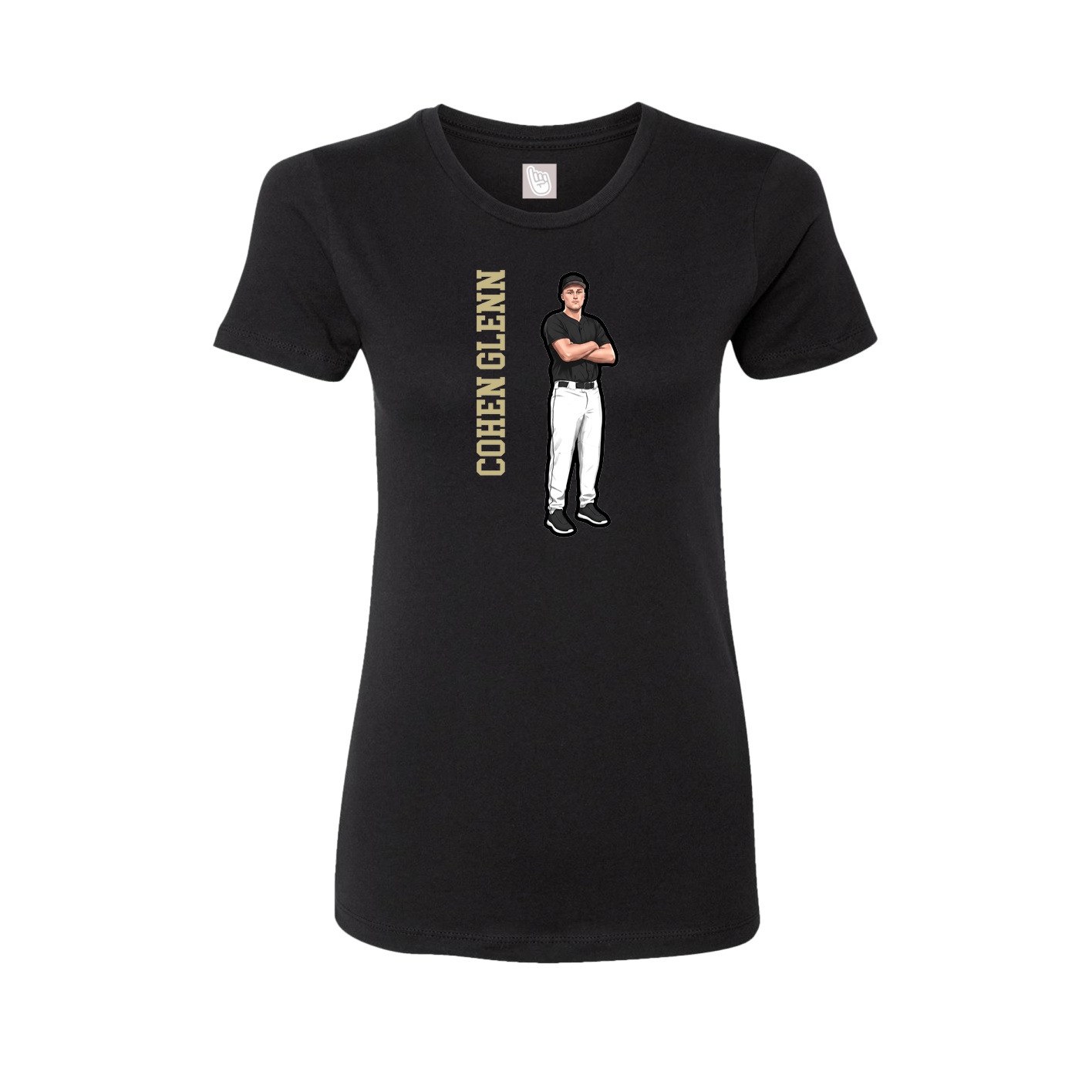 Womens Tee — Name Vertical in Black