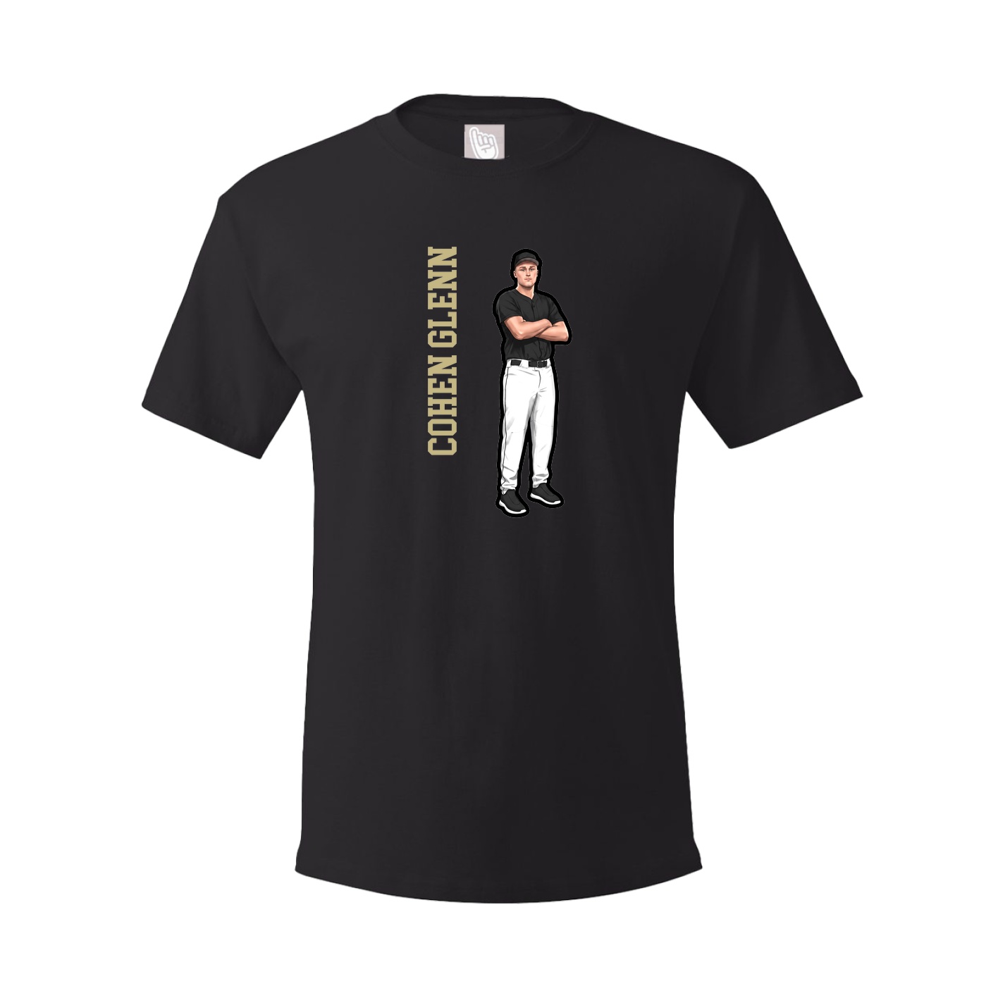 Youth Tee — Name Vertical in Black