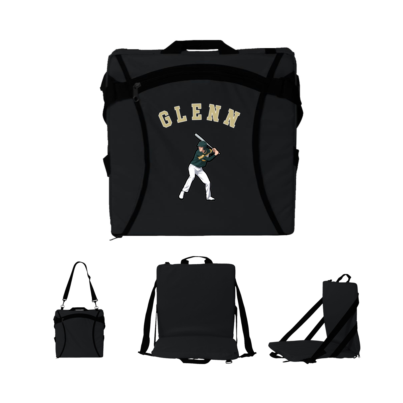 Folding Stadium Seat — Shirsey Arch in Black