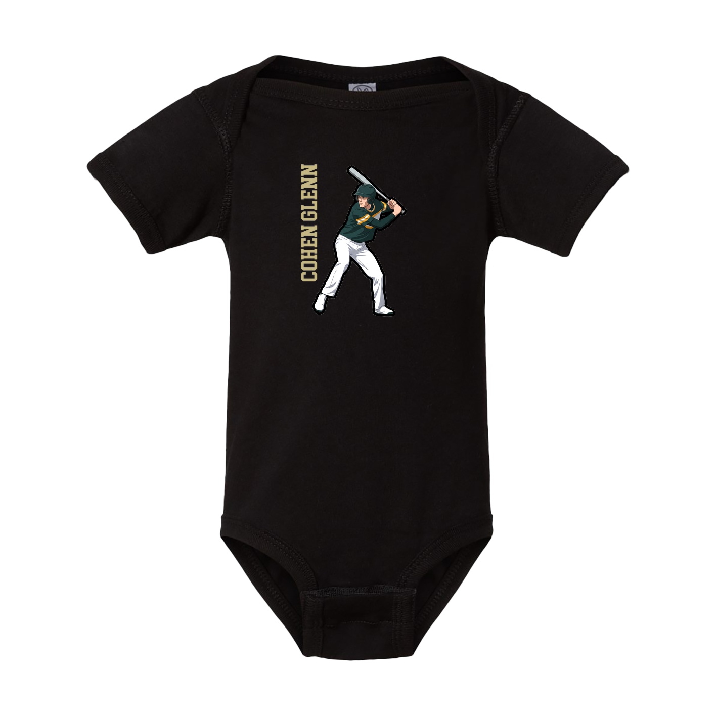 Baby Onesie — Name Vertical in Black