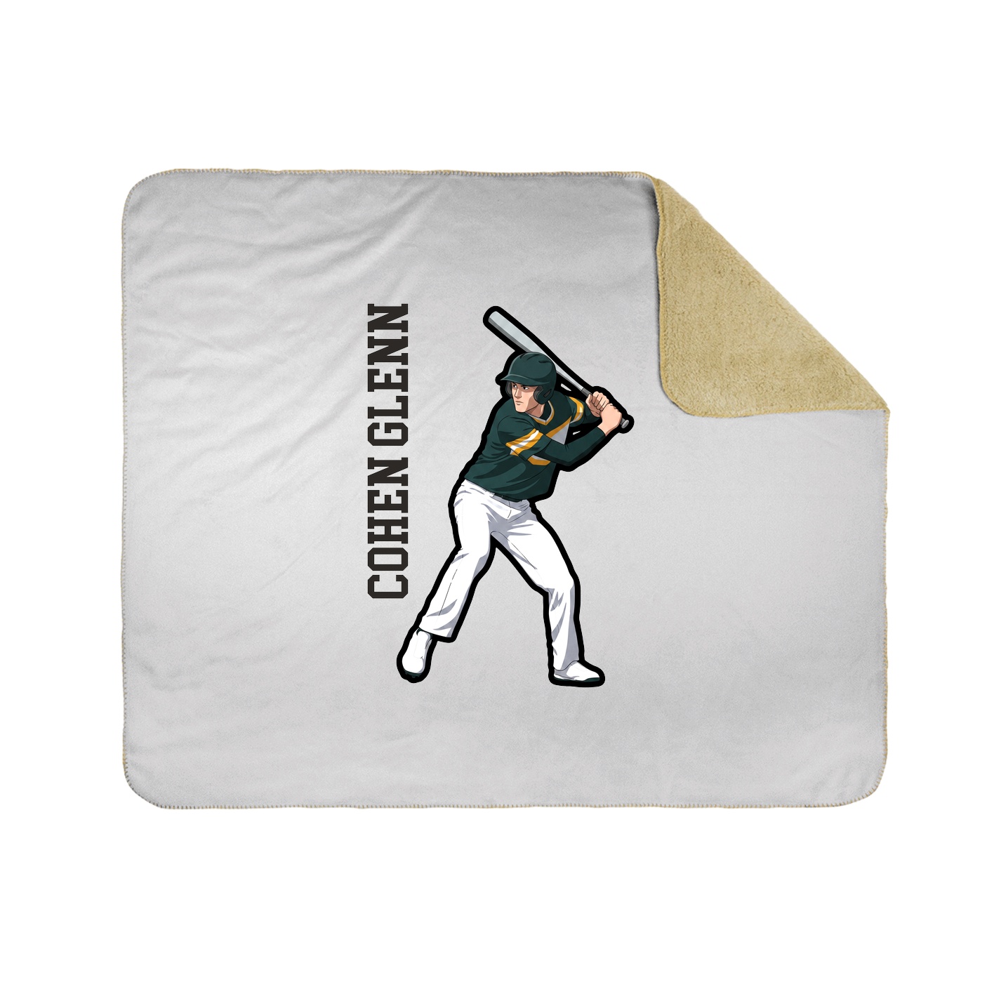 Throw Blanket — Name Vertical in White