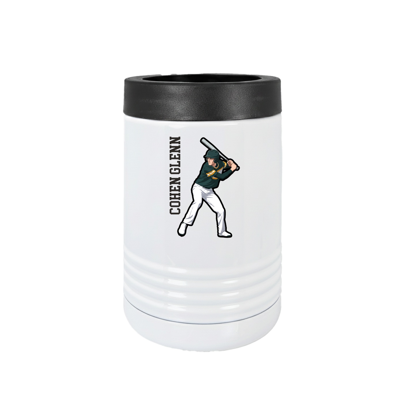 Beverage Holder — Name Vertical in White