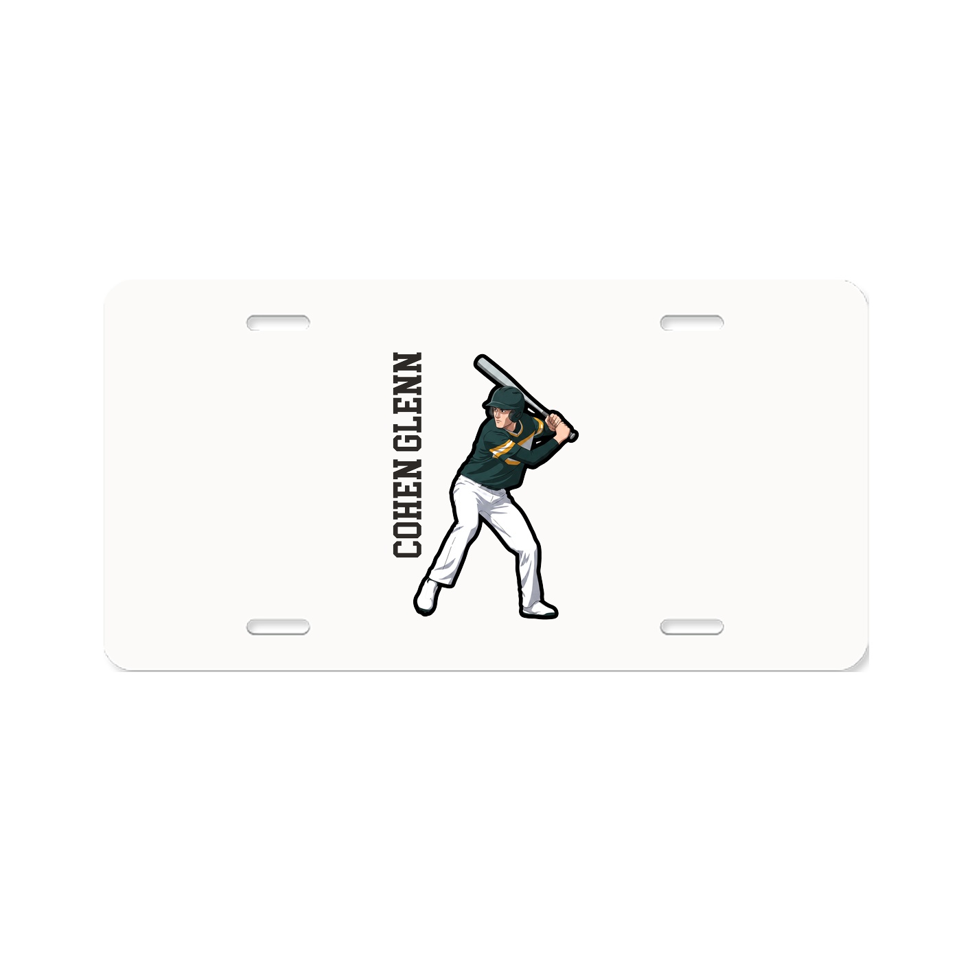 License Plate — Name Vertical in Classic