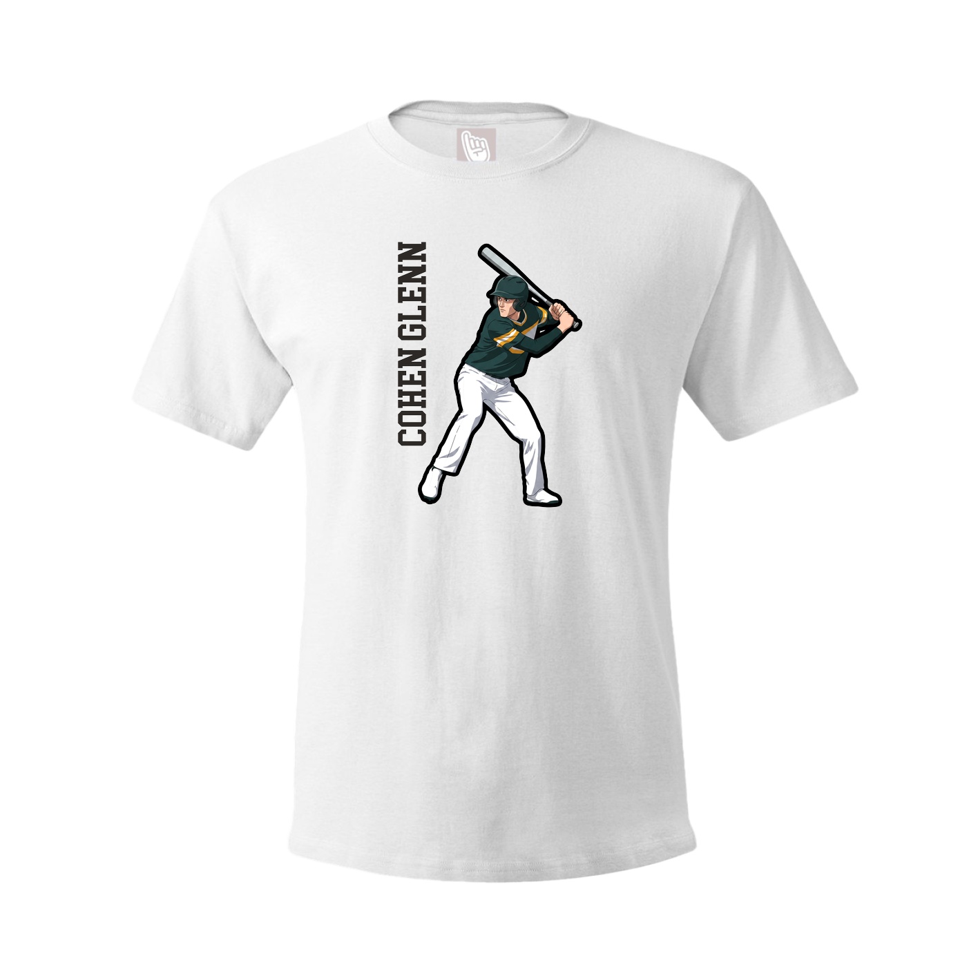 Tee — Name Vertical in White