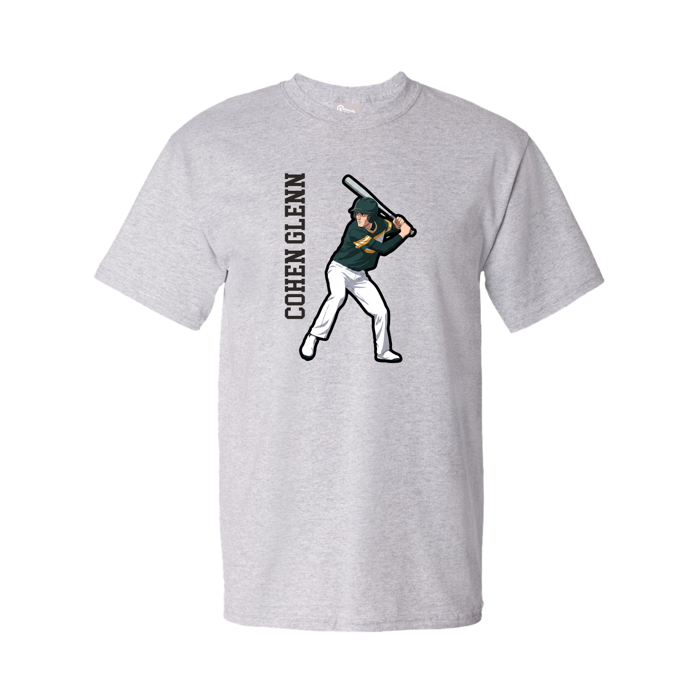 Youth Tee — Name Vertical in Grey