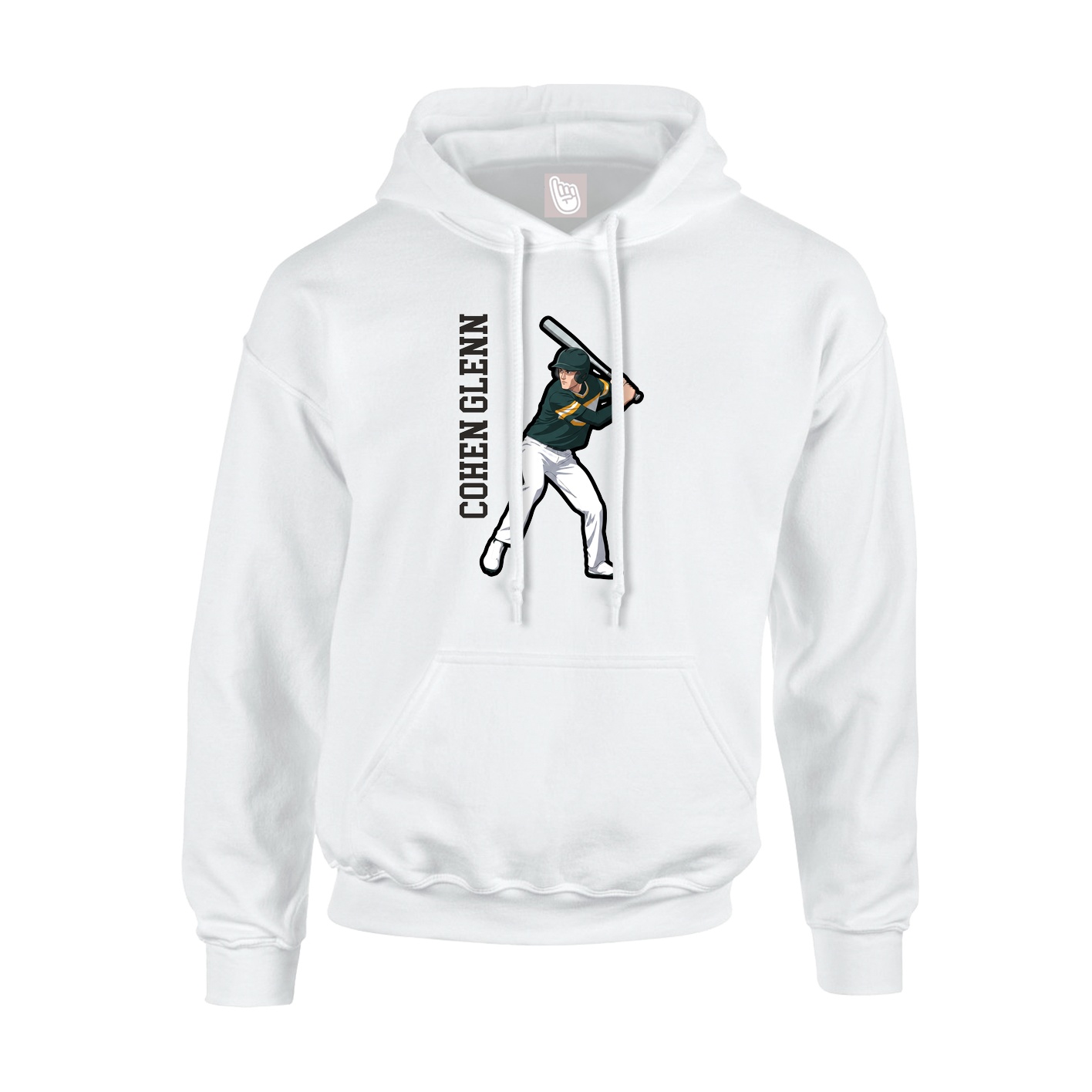 Hoodie — Name Vertical in White