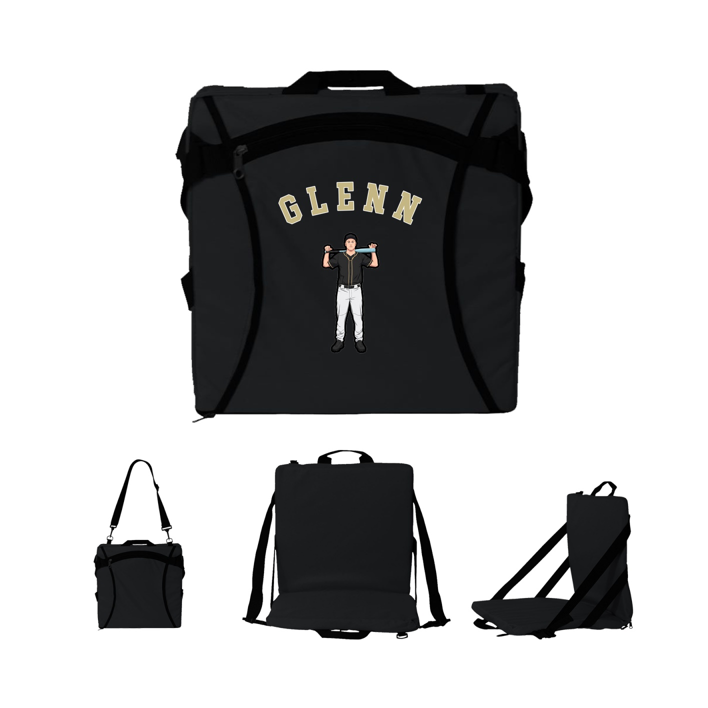 Folding Stadium Seat — Shirsey Arch in Black