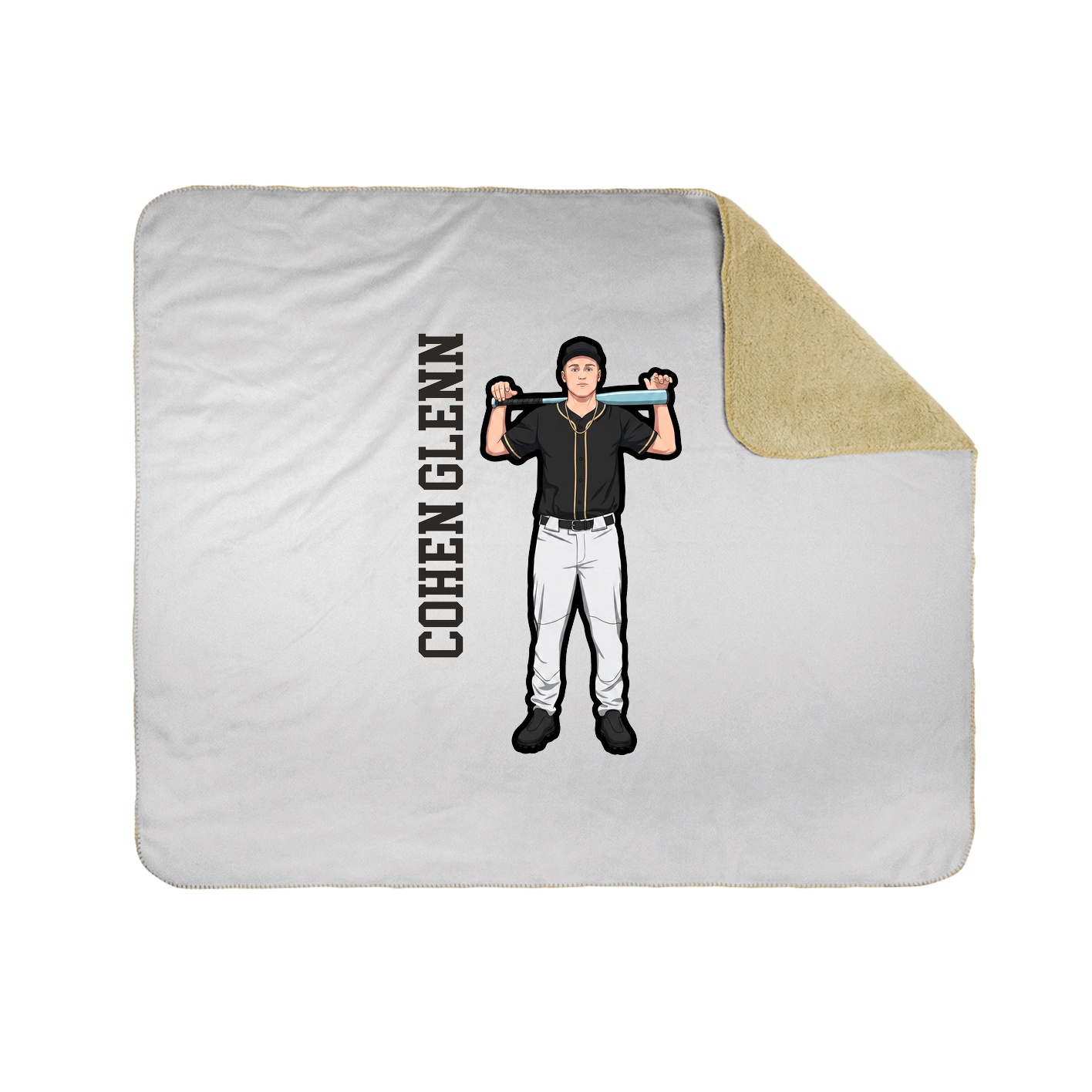 Throw Blanket — Name Vertical in White