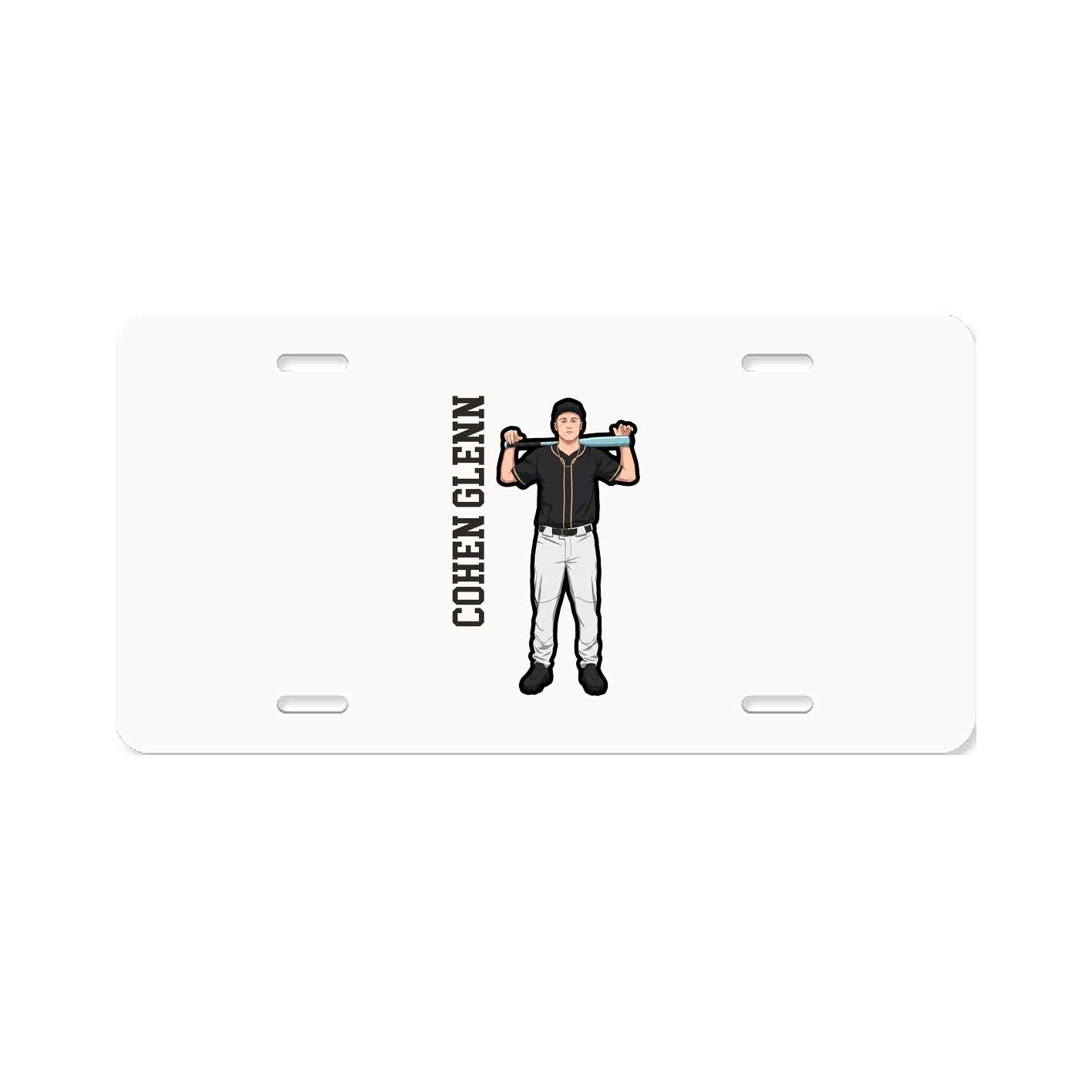 License Plate — Name Vertical in Classic