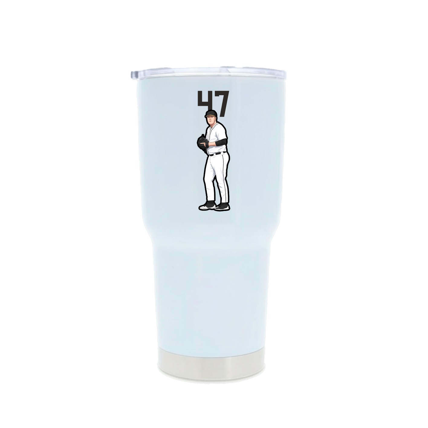 30oz Stainless Steel Tumbler — Number Top in White