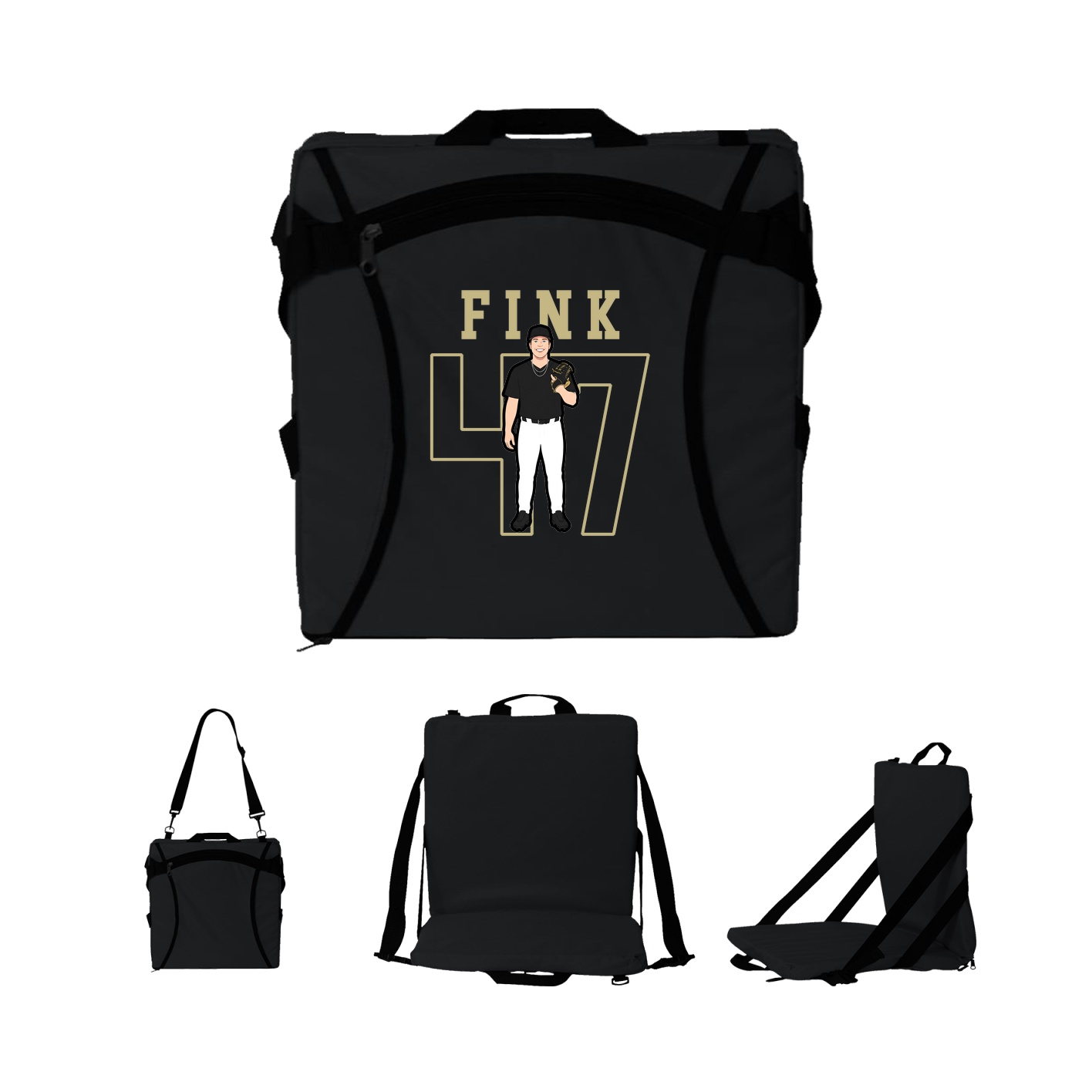 Folding Stadium Seat — Shirsey in Black