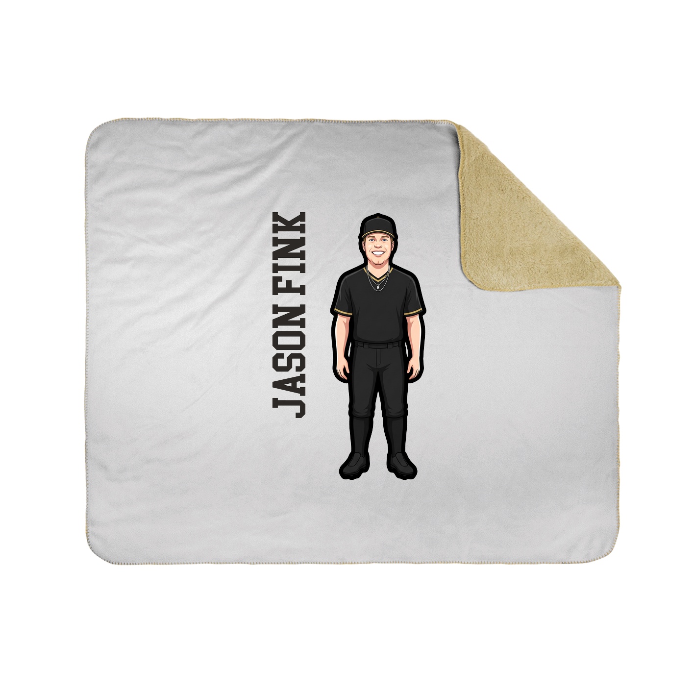 Throw Blanket — Name Vertical in White