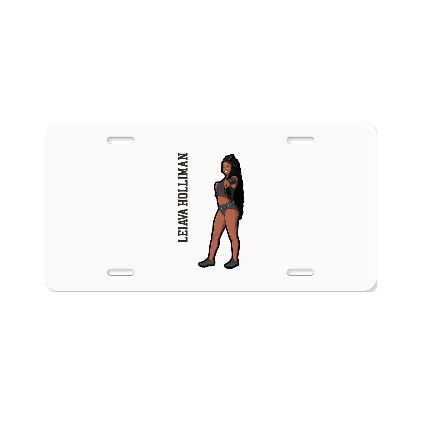 License Plate — Name Vertical in Classic