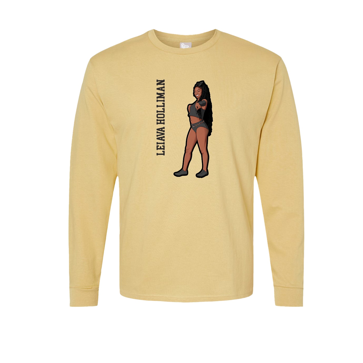 Long Sleeve Tee — Name Vertical in Vegas Gold
