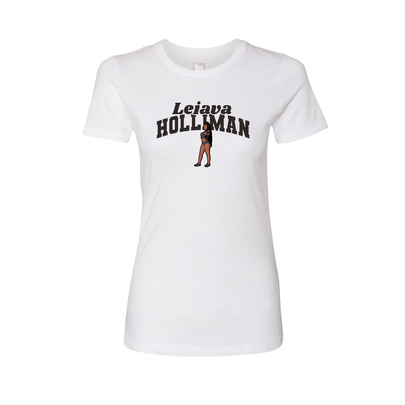 Fitted Women's Tee — Signature Arch in White