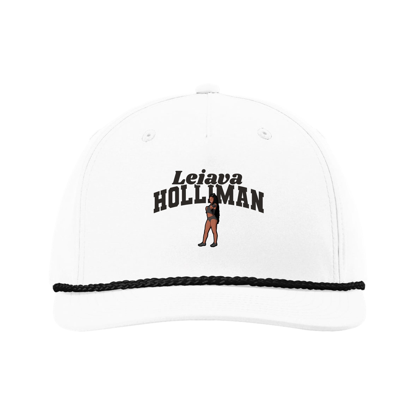 Five-Panel Classic Rope Cap — Signature Arch in White
