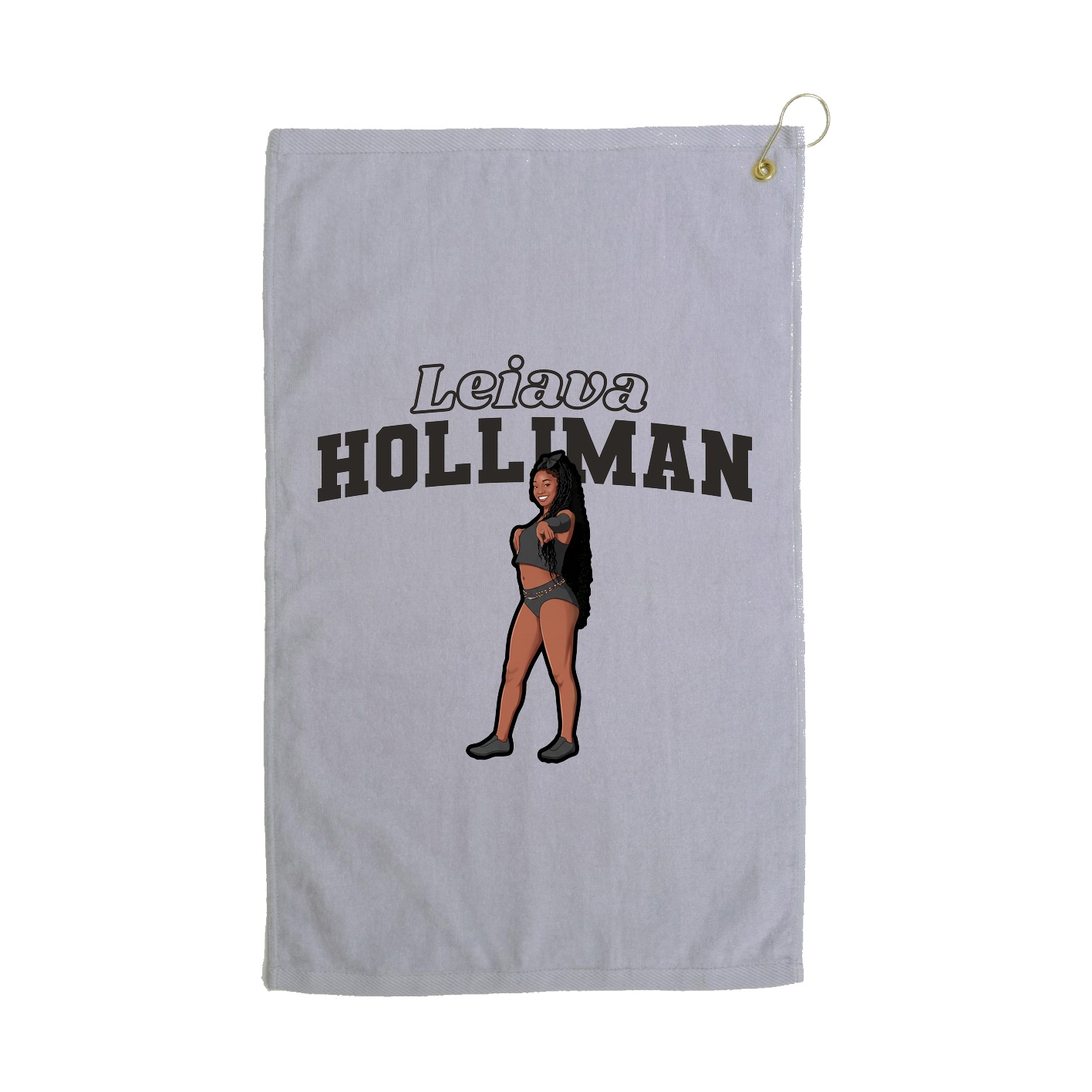 Golf Towel — Name Arch in Grey