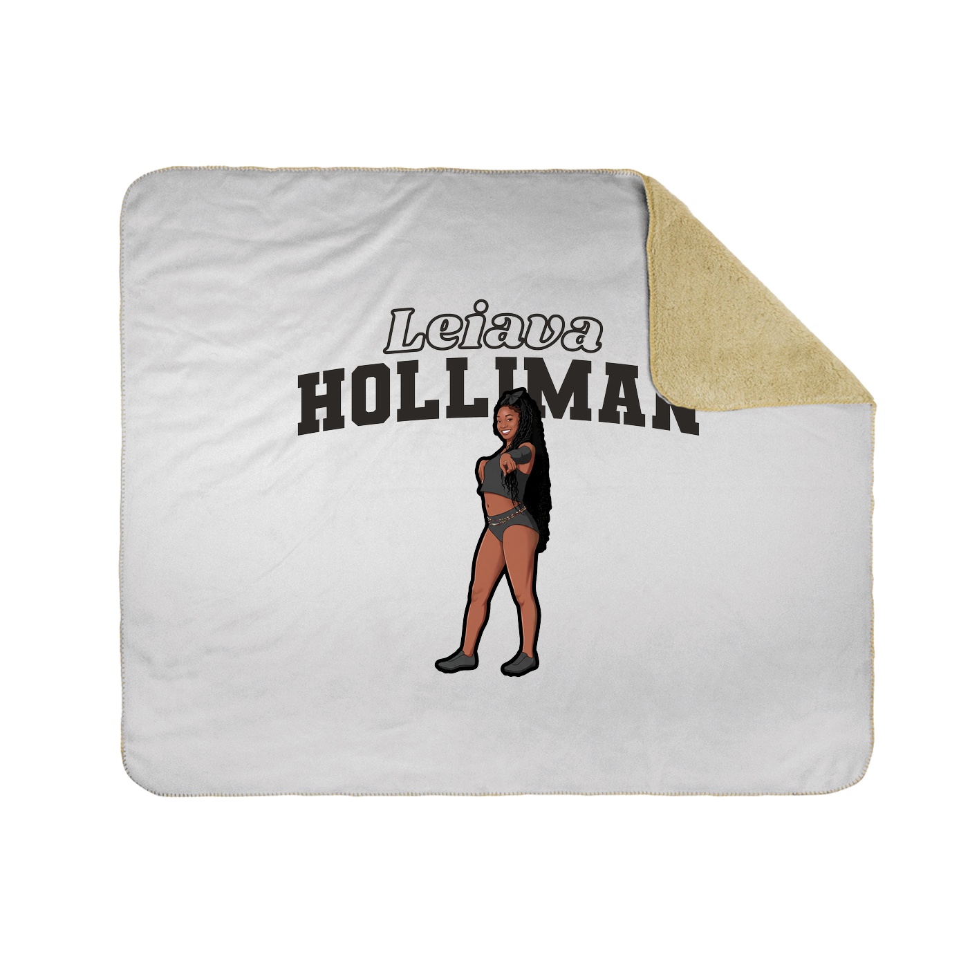 Throw Blanket — Name Arch in White