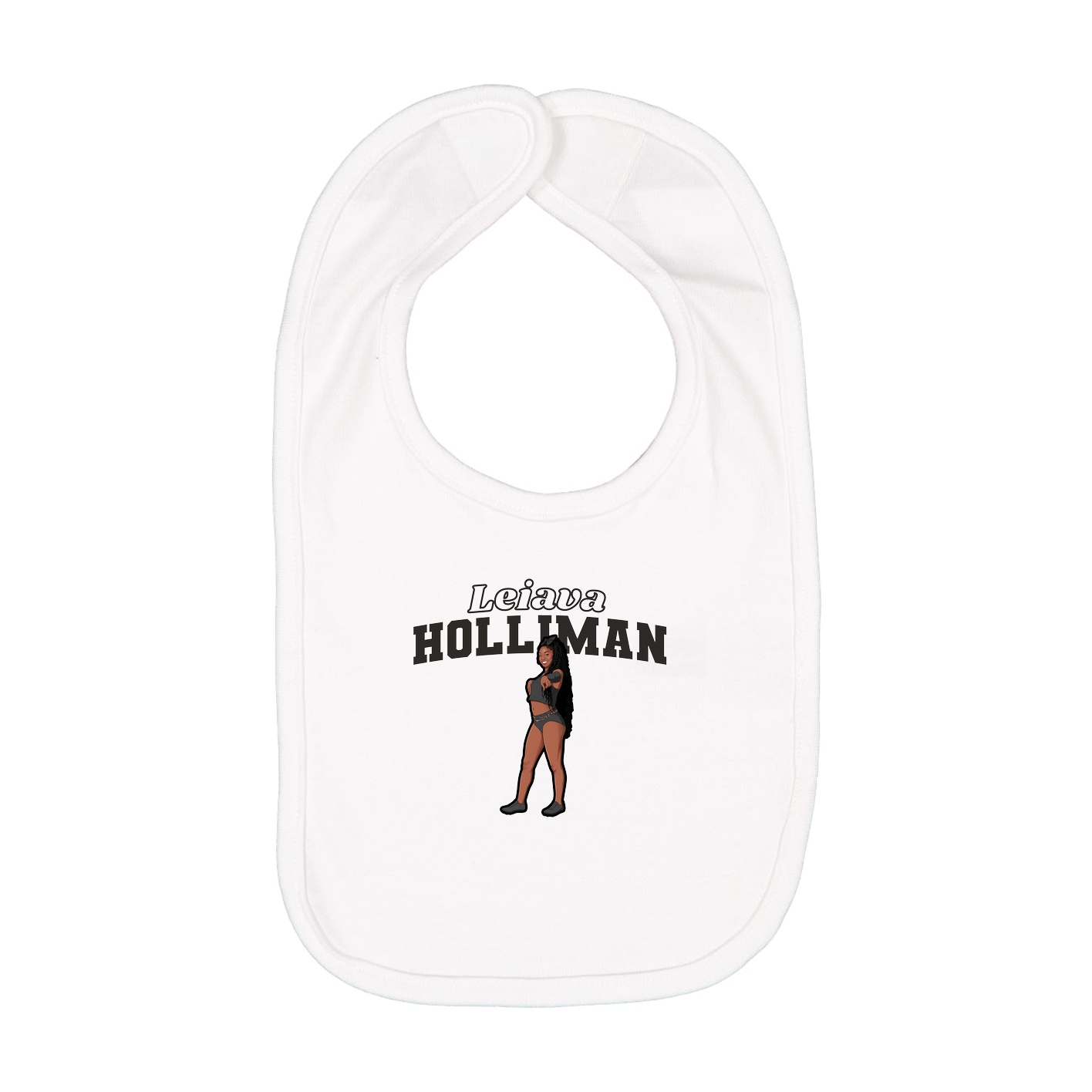 Infant Bib — Name Arch in White
