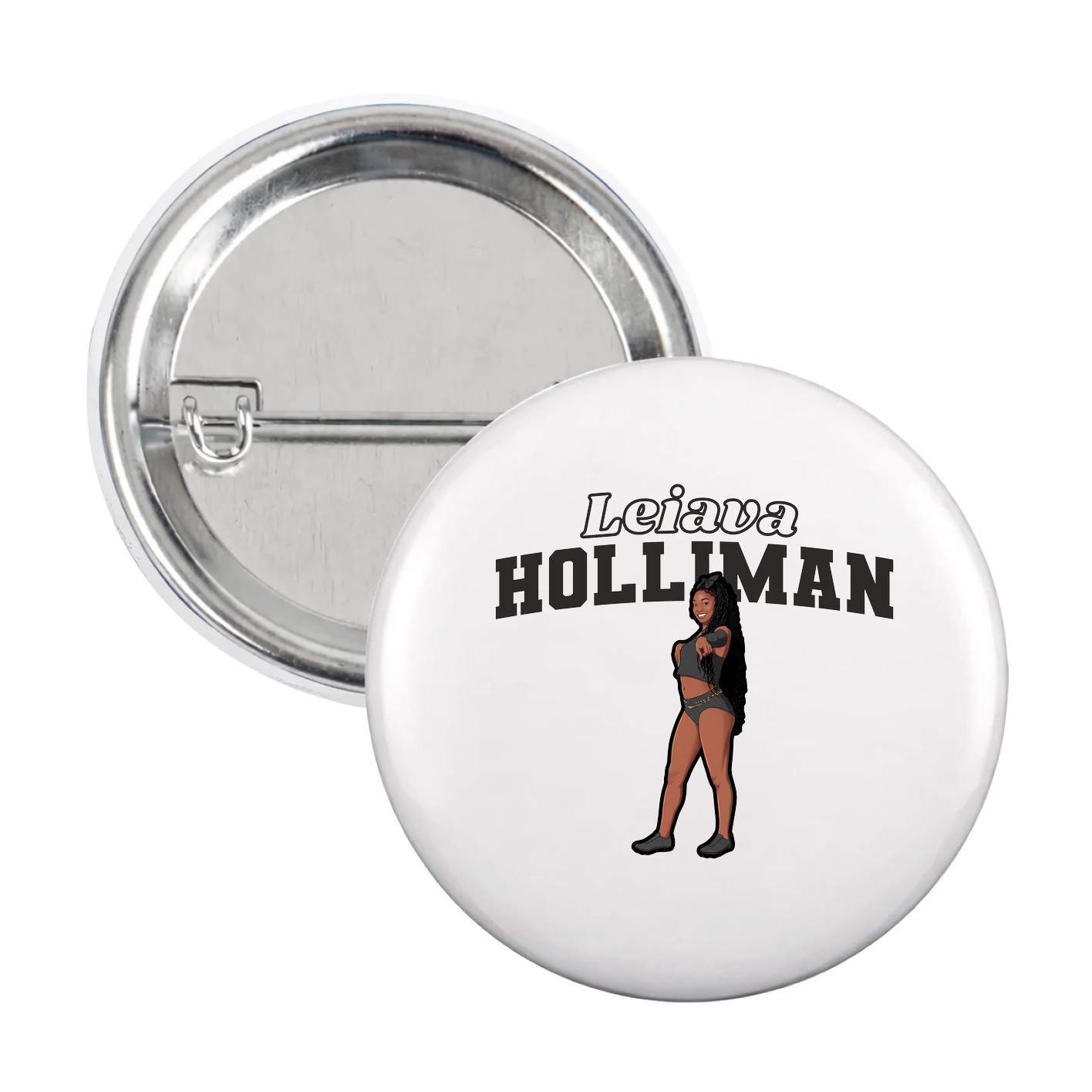 Game Day Button — Name Arch in White