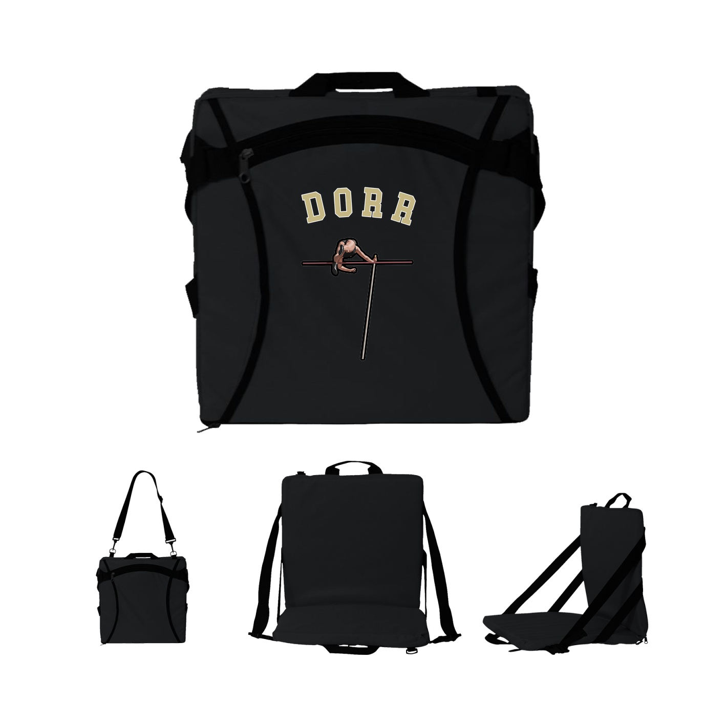 Folding Stadium Seat — Shirsey Arch in Black