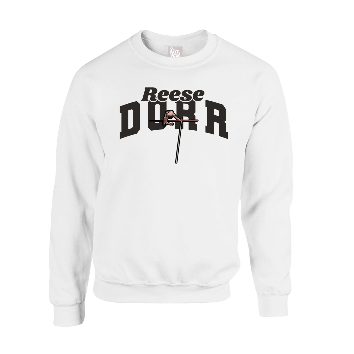 Fleece Crew — Signature Arch in White